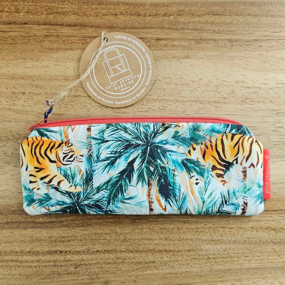 NWT Phish Phaktory Bonaire Tropical Tiger Palm Pouch – Handmade Upcycled